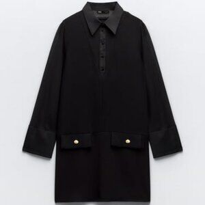 ZARA MIXED SEMI-SHEER MINI DRESS